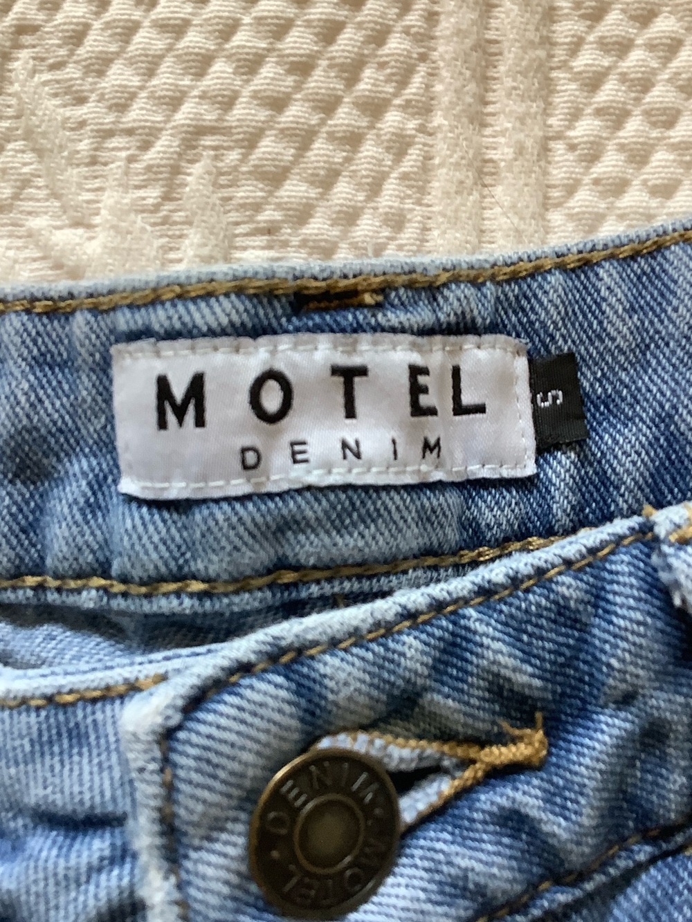 Motel Rocks Light Blue Straight Leg Jeans - Picture 12 of 13